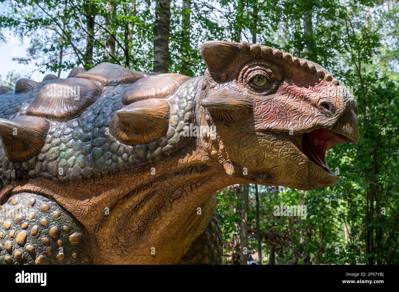 Ankylosaurus dinosaur as a model in Dinopark Münchehagen near Hanover