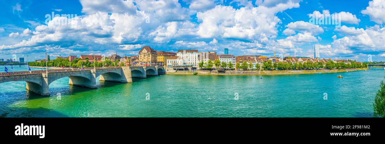Rhine Riverside Riverside of Rhine in Basel, Switzerland Stock Photo - Alamy