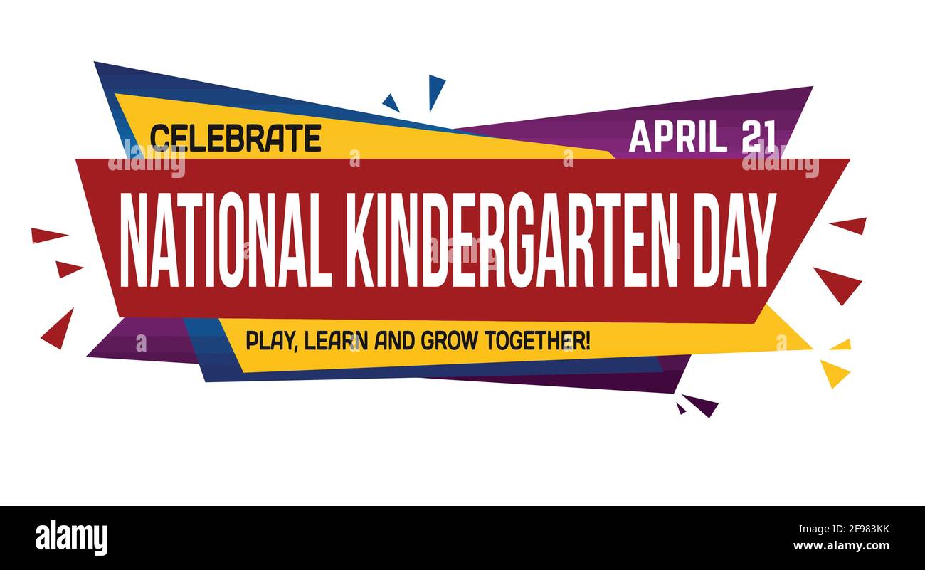 National kindergarten day banner design on white background, vector