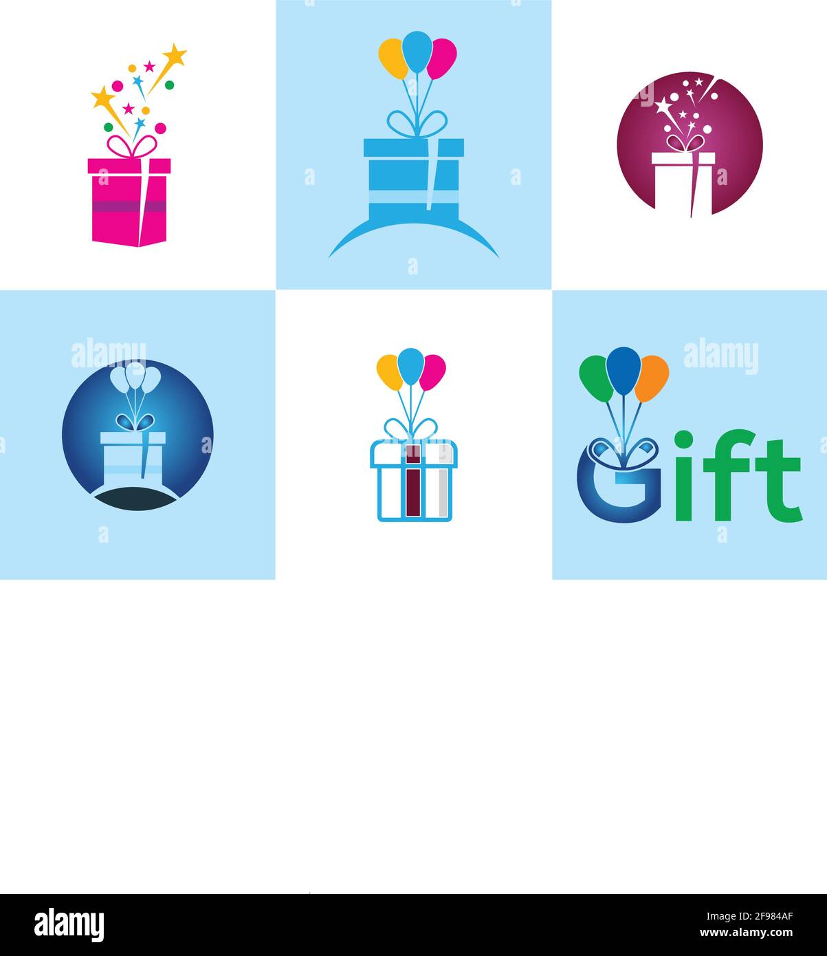 Gift Box, gift shop logo icon illustration vector design. Stock Vector