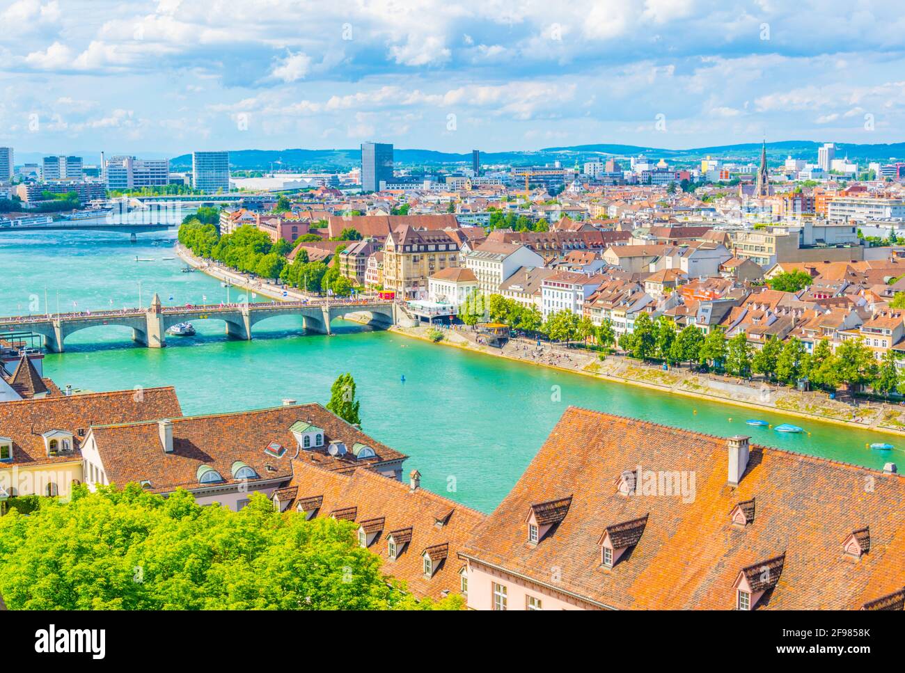Riverside of Rhine in Basel, Switzerland Stock Photo - Alamy