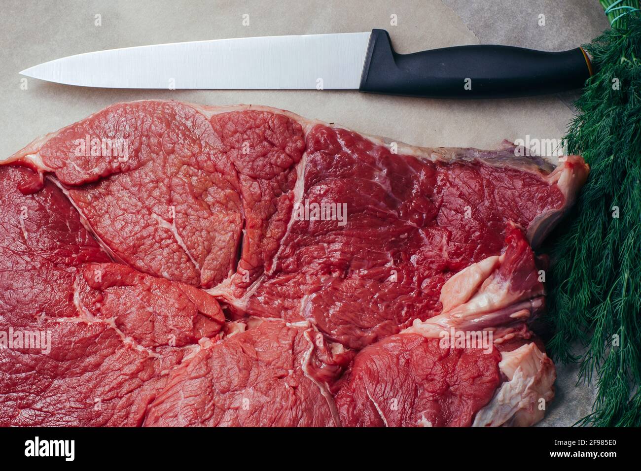 prime raw ribeye beef steak Stock Photo