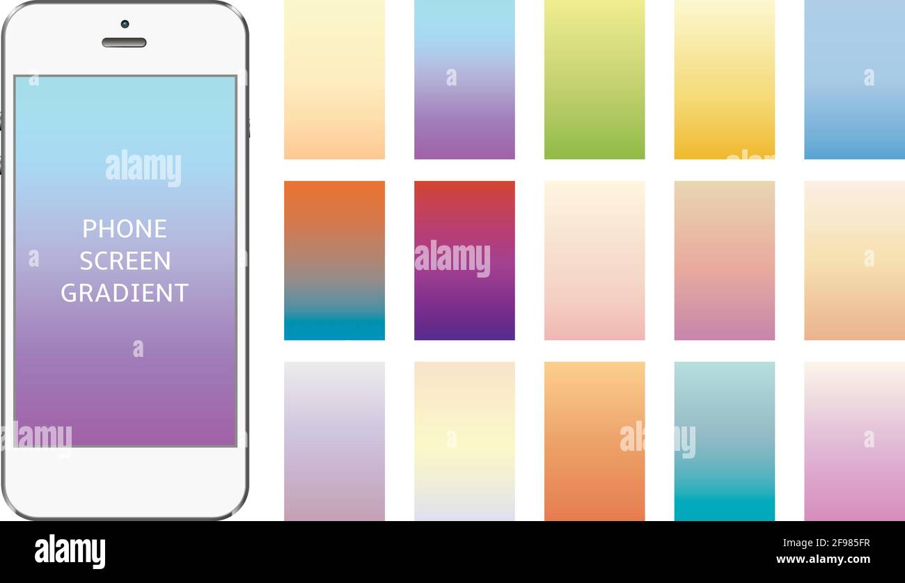 Soft color smartphone screen gradients Stock Vector
