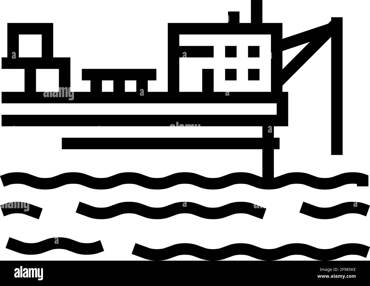ship crane equipment line icon vector illustration Stock Vector Image ...