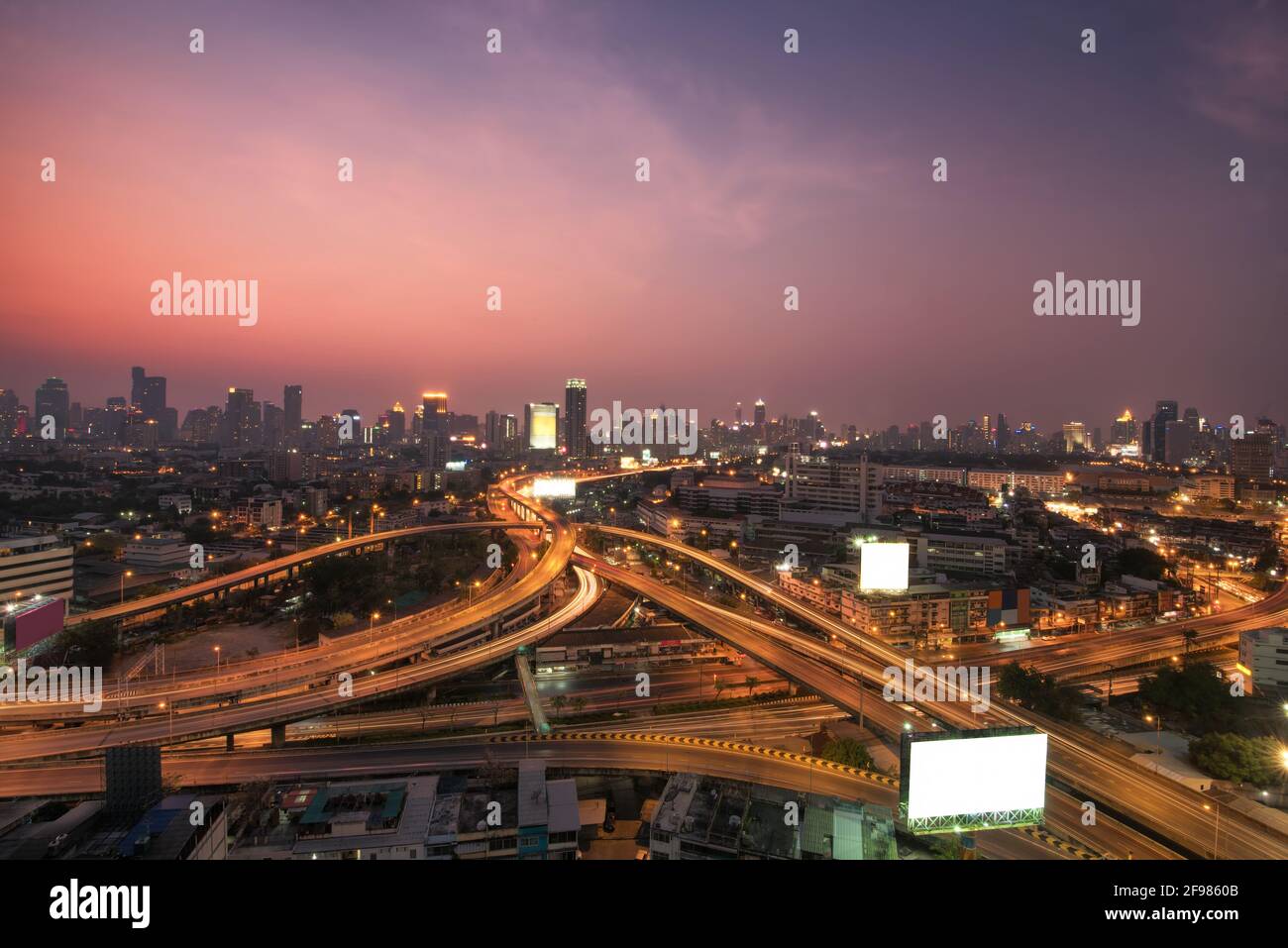 Bangkok Expressway and Highway top view, Thailand Stock Photo