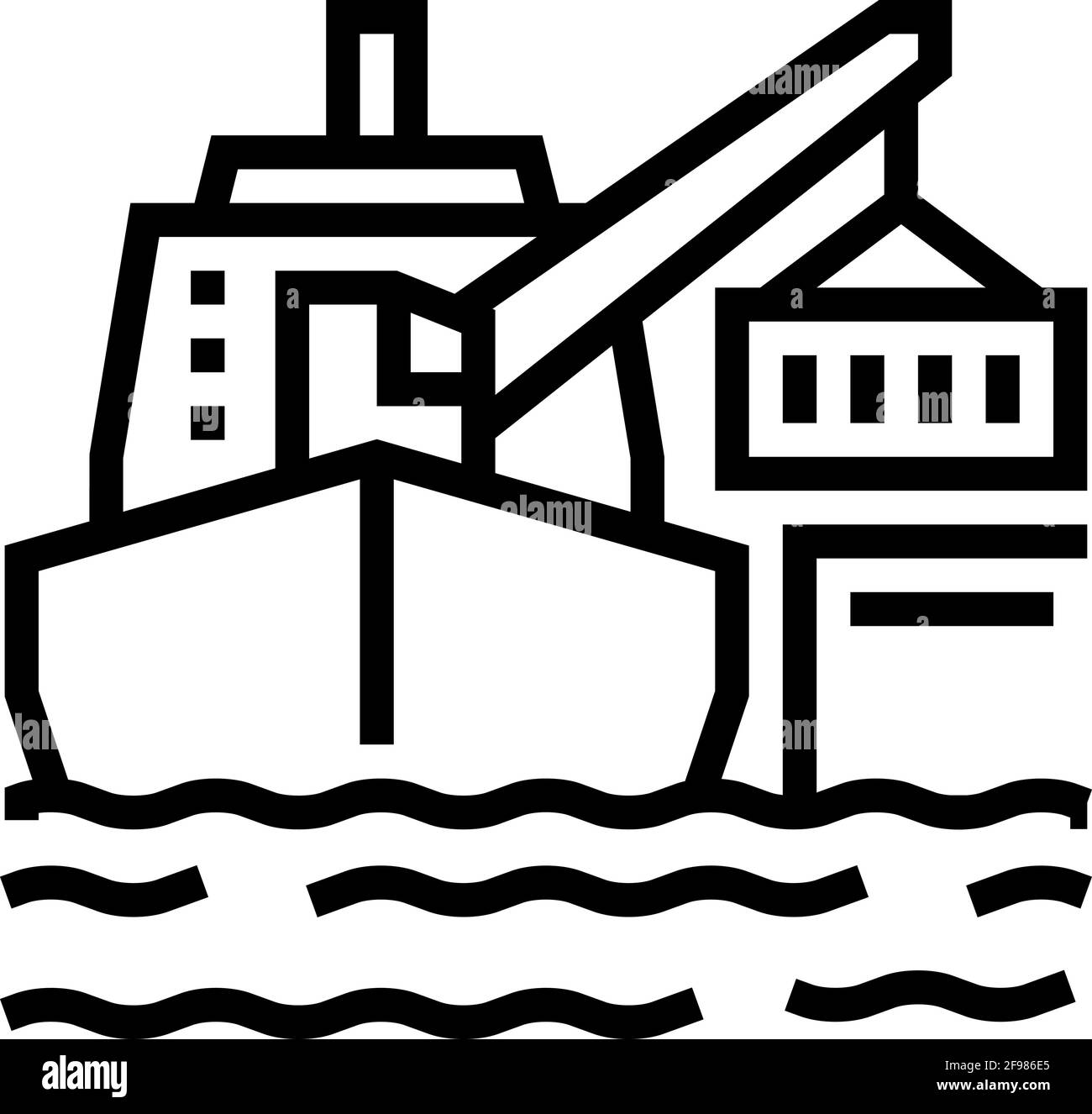 ship crane line icon vector illustration Stock Vector Image & Art - Alamy