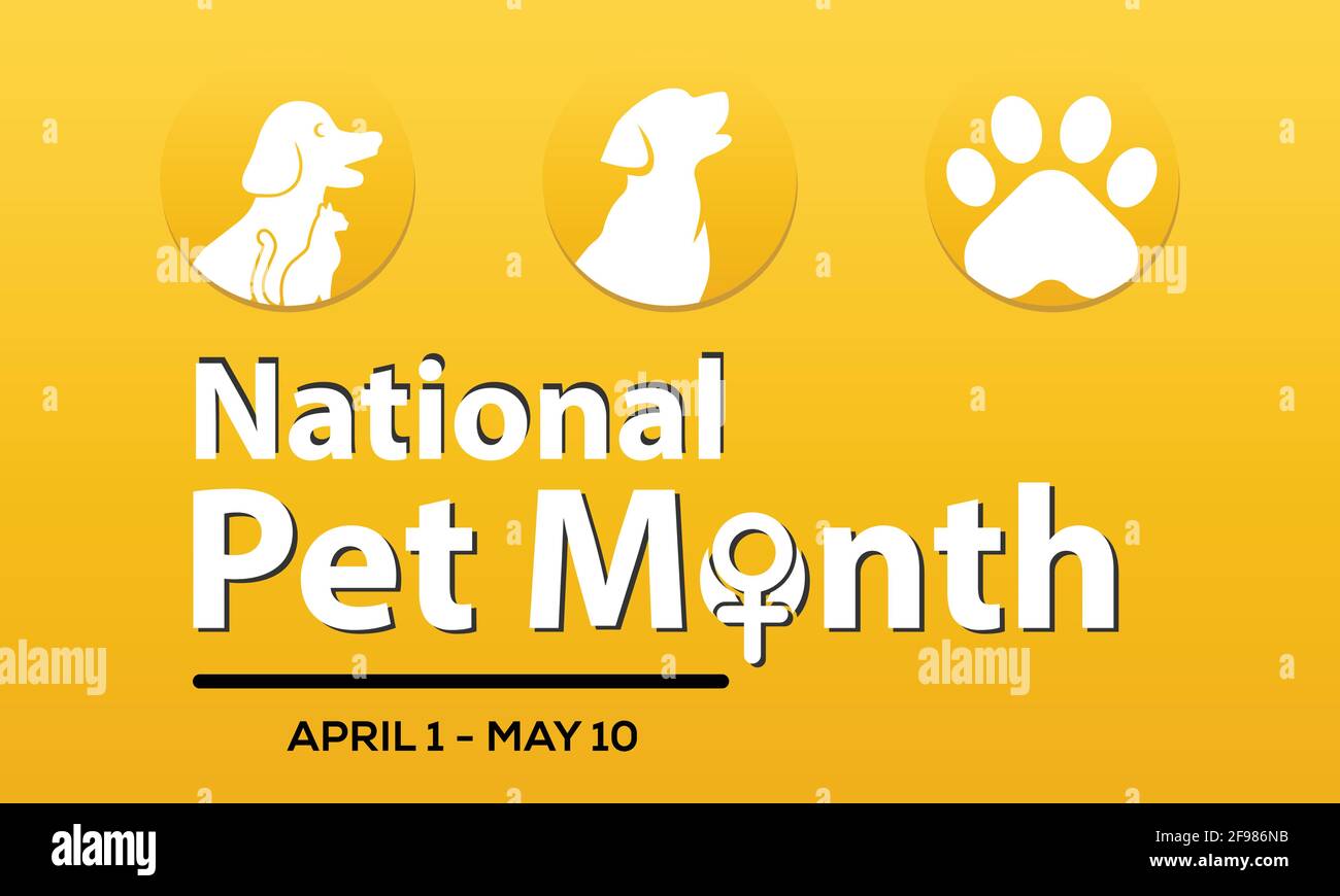 National Pet Month Observed on Annual Calendar of Every May Month Awareness Vector Illustration. Banner, Poster International Awareness Campaign Templ Stock Vector