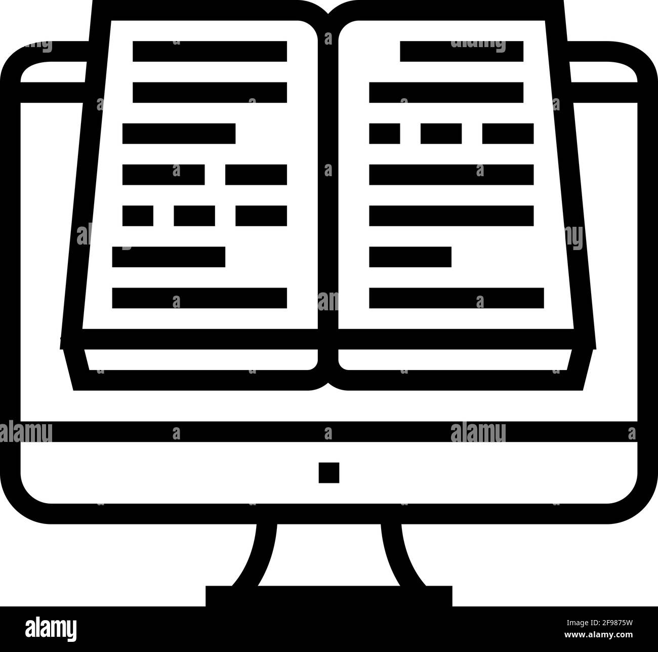 online reading book line icon vector illustration Stock Vector Image ...
