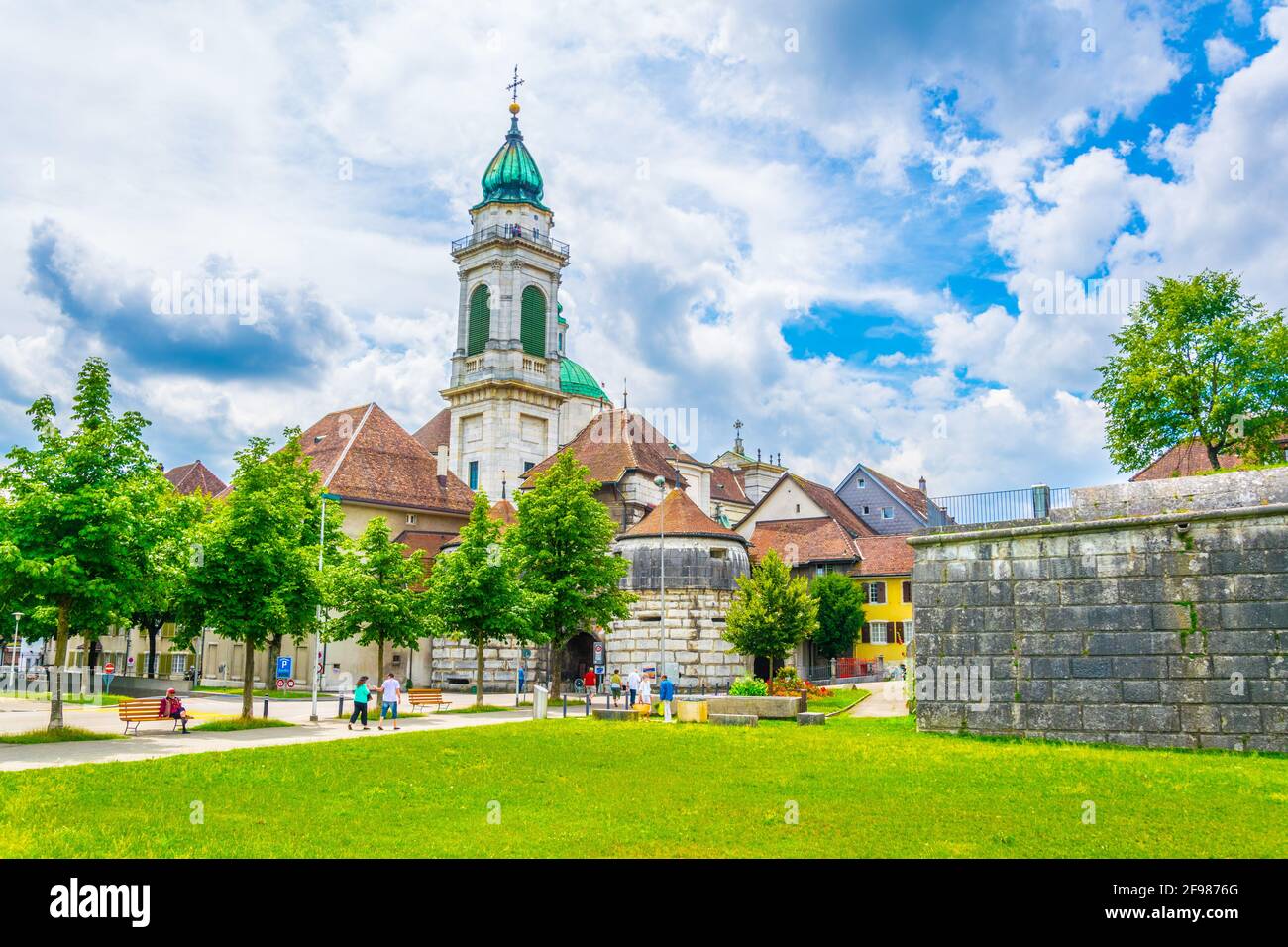 Baseltor and Saint Ursen cathedral in Solothurn, Switzerland Stock Photo