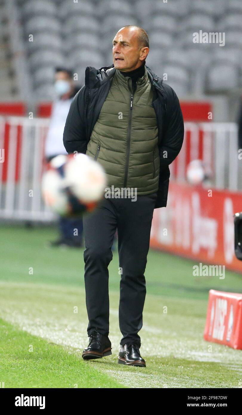 Coach of Montpellier HSC Michel Der Zakarian during the French championship  Ligue 1 football match between LOSC and Montpellier HSC on April 16, 2021  at Pierre Mauroy stadium in Villeneuve-d'Ascq near Lille,