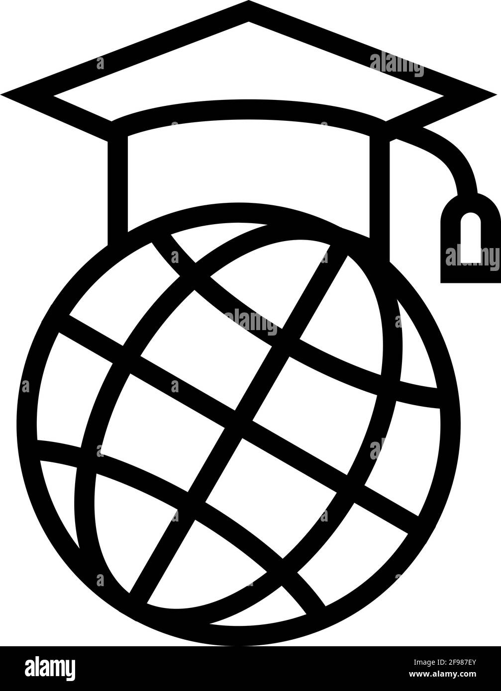 international education graduate line icon vector illustration Stock ...