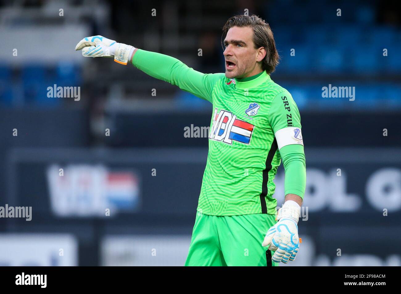 EINDHOVEN, NETHERLANDS - APRIL 16: goalkeeper Ruud Swinkels of FC Eindhoven during the Dutch Keukenkampioendivisie match between FC Eindhoven and Ajax Stock Photo