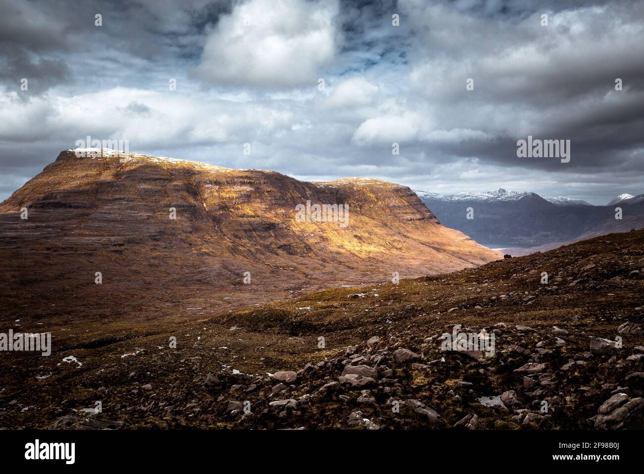 Uird Scotland, Highlands, Beinn Eighe, view of mountains and valley Stock ...