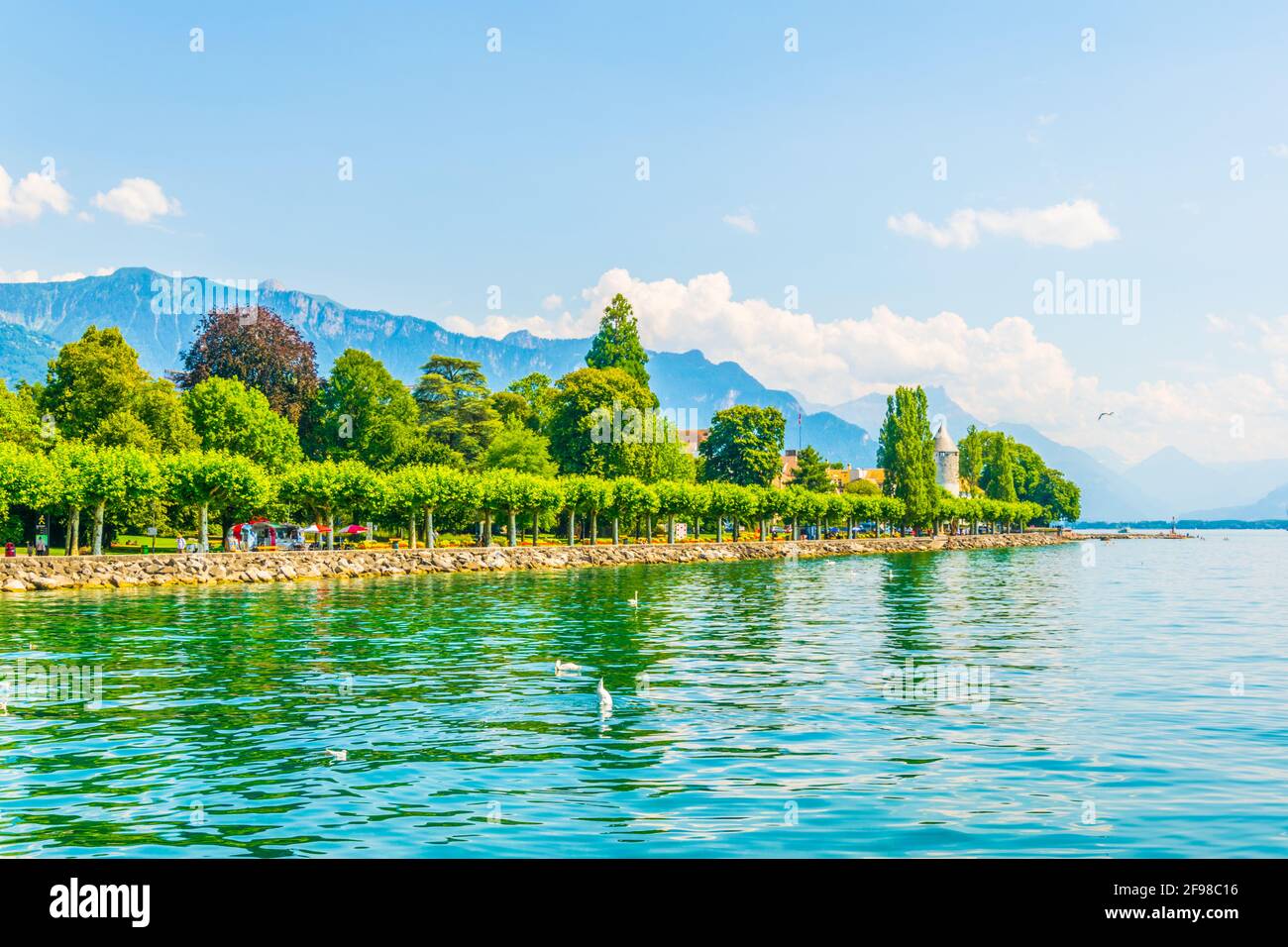 Promenade along Geneva lake which is also called as Lac Leman in