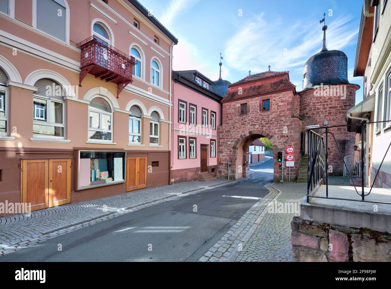 City gate, city wall, fortification, Tann, Rhön, East Hesse, Fulda district, Germany, Europe Stock Photo