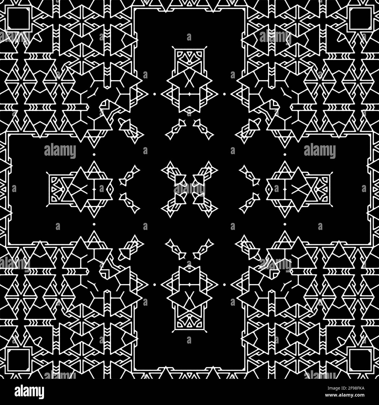 Illustration of an abstract seamless black and white tile pattern Stock ...