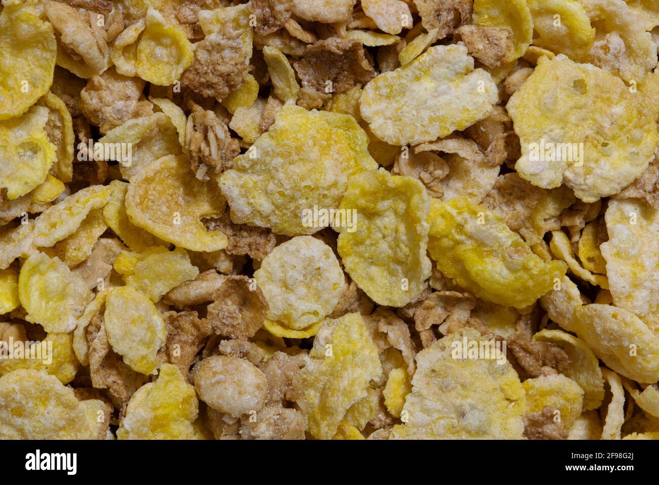 Dry cereal whole grains, granola and oat flakes breakfast concept