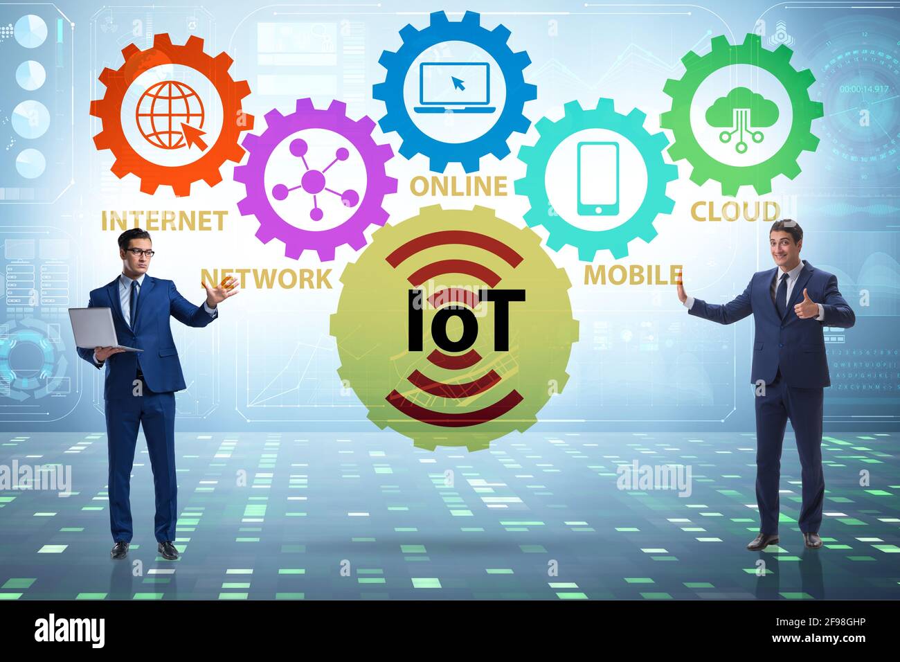 Internet of Things IOT concept with the businessman Stock Photo - Alamy