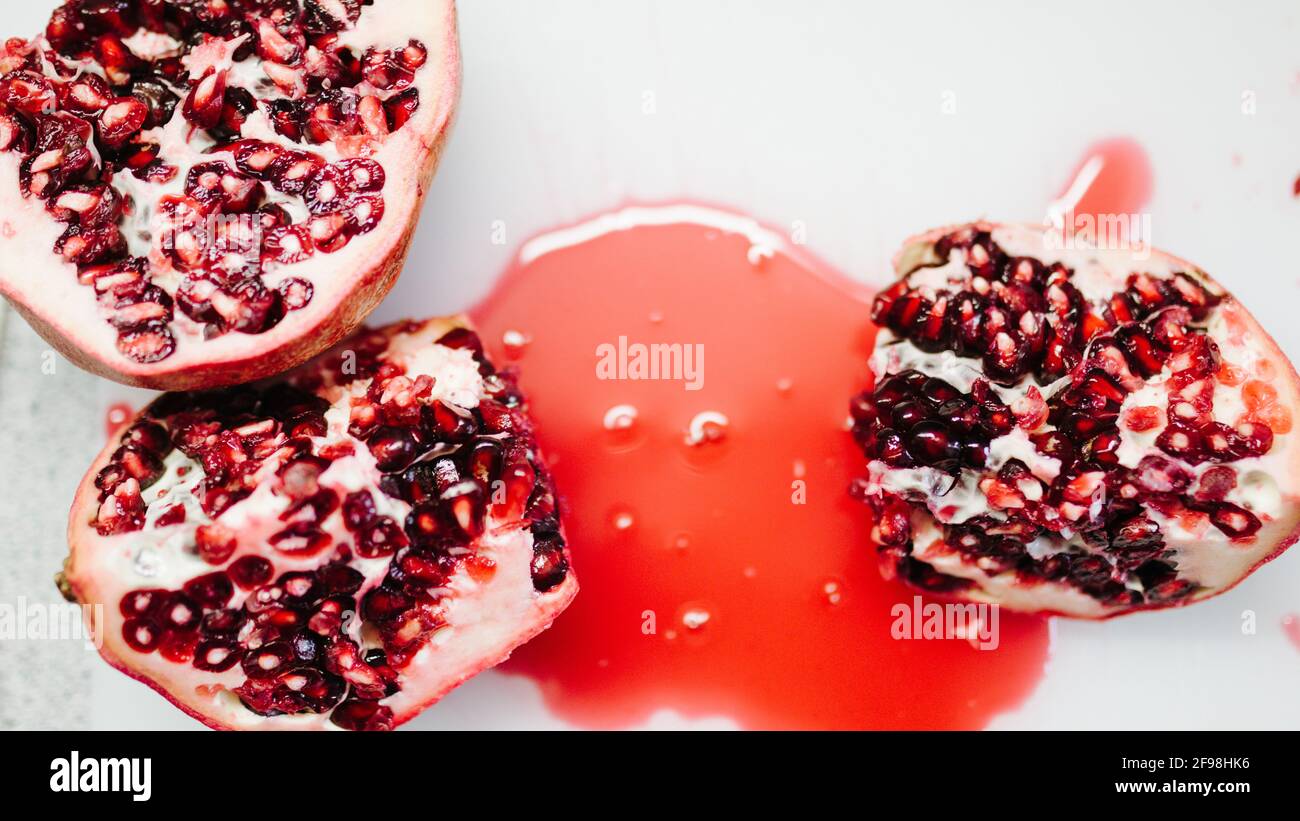 Pomegranate on a white background Stock Photo