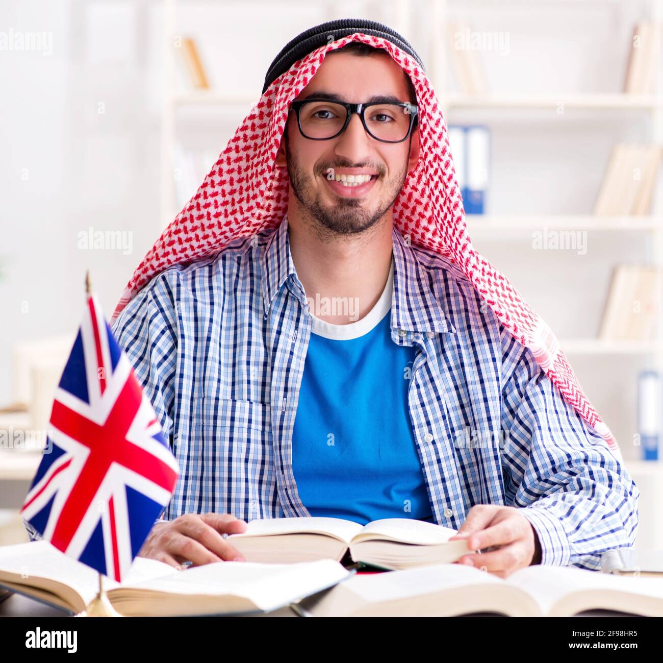 The Arab Student Studying English Language Stock Photo Alamy