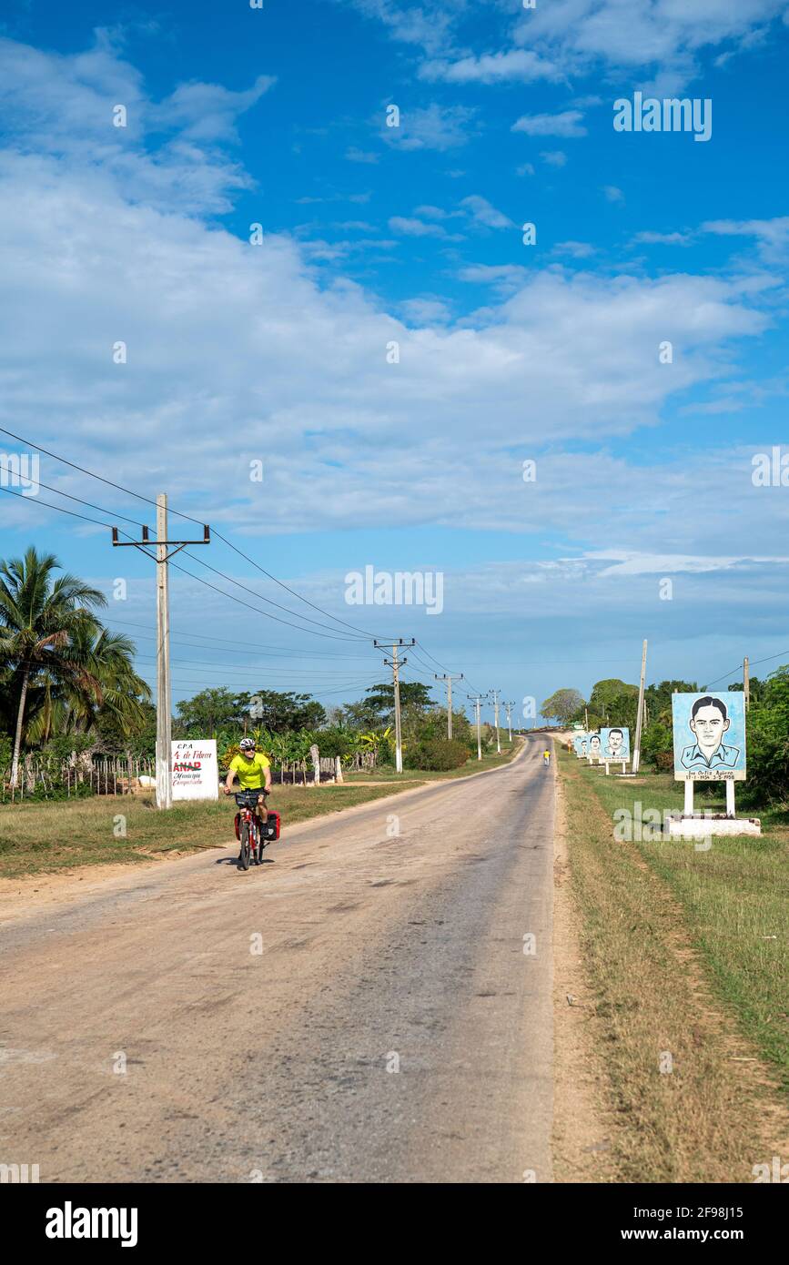 Bike stage between Manzanillo and Niquero, Granma, Cuba Stock Photo