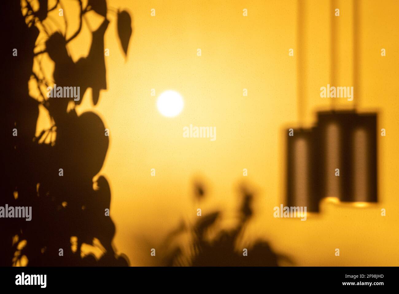Play of light on a room wall. Stock Photo
