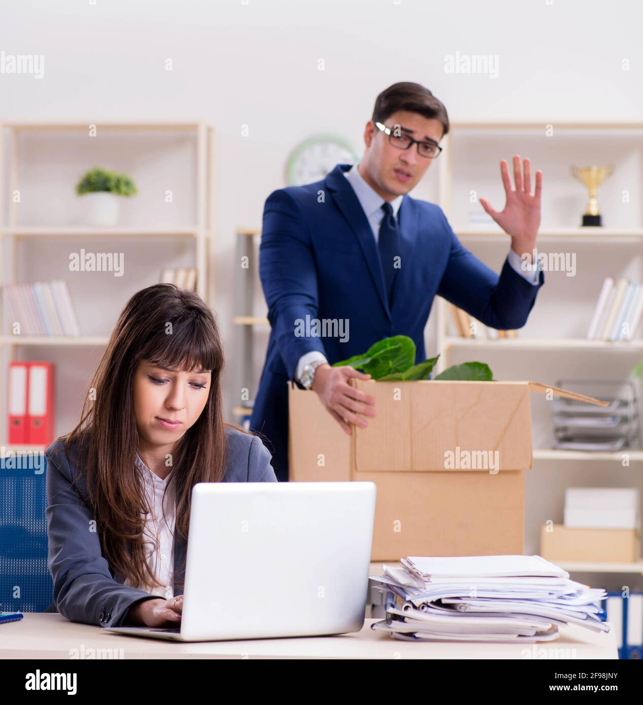 The person being fired from his work Stock Photo - Alamy
