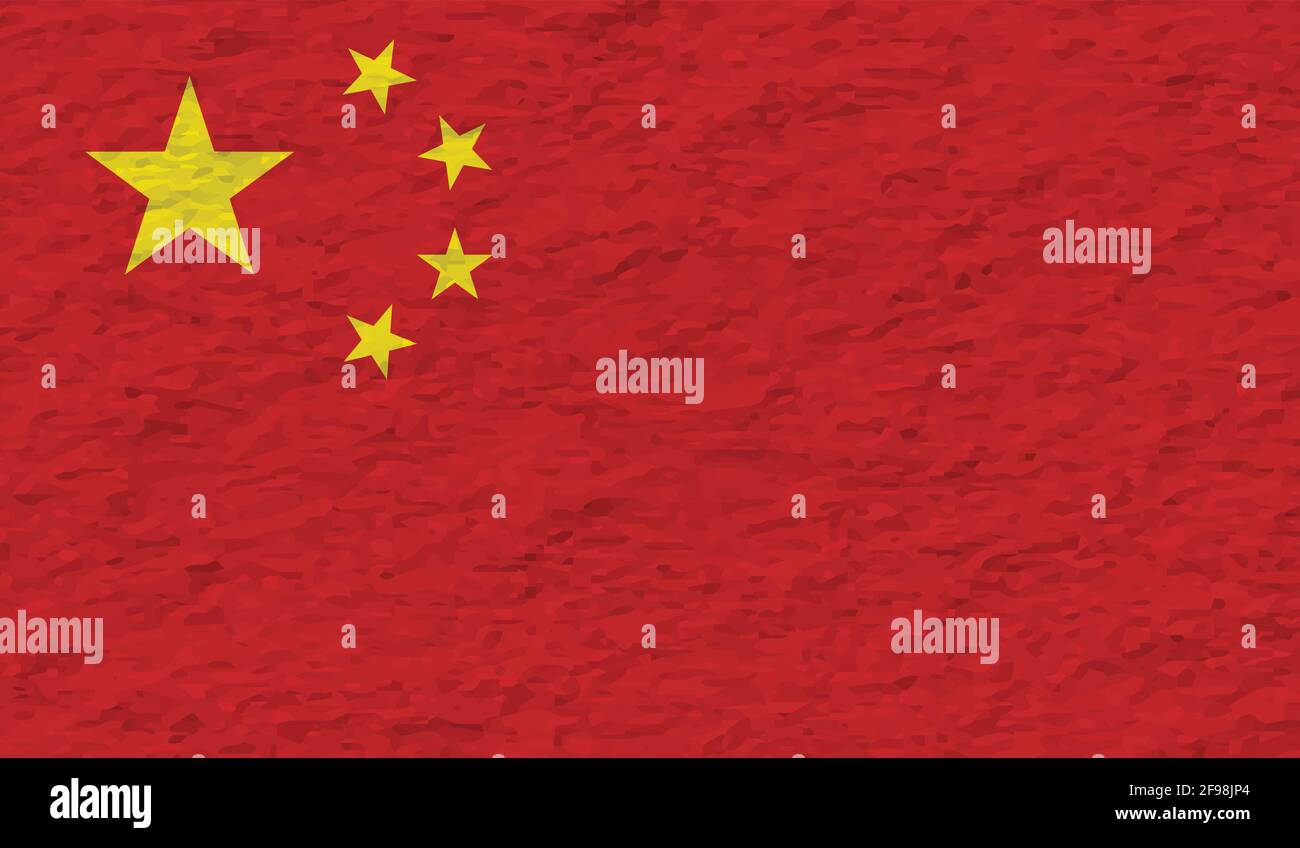 Grunge China flag textured background. Vector illustration Stock Vector