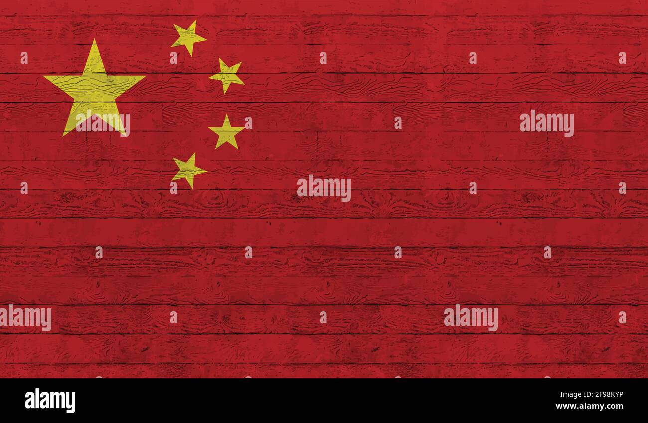 Grunge China flag textured background. Vector illustration Stock Vector