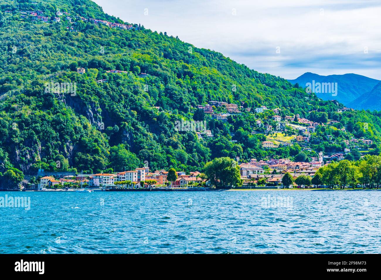 Lakeside view of Maccagno con pino e veddasca, Italy Stock Photo Alamy