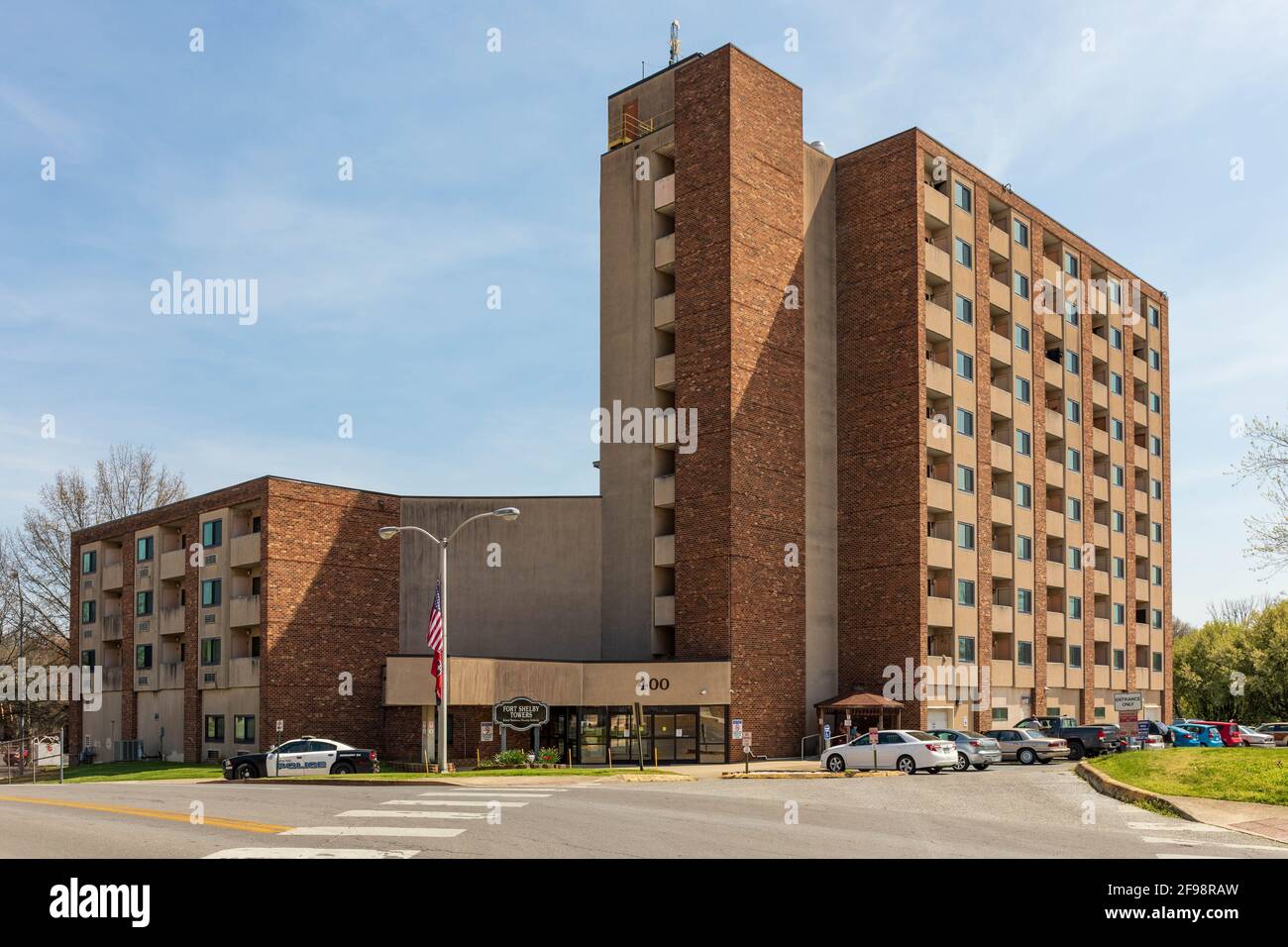 BRISTOL, TNVA, USA7 APRIL 2021 Fort Shelby Towers, a public, low