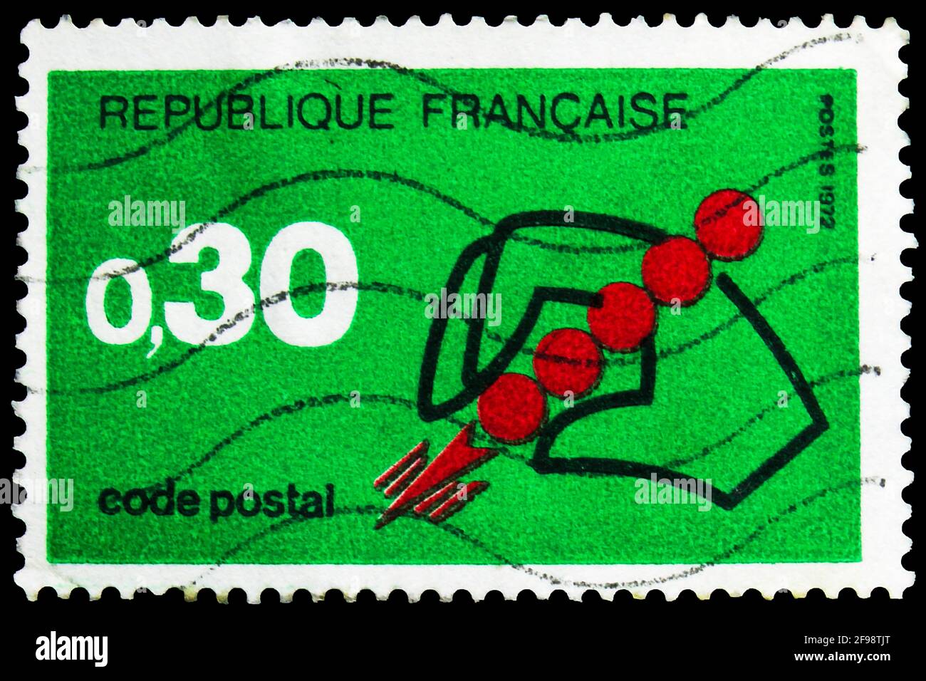 MOSCOW, RUSSIA NOVEMBER 4, 2019 Postage stamp printed in France
