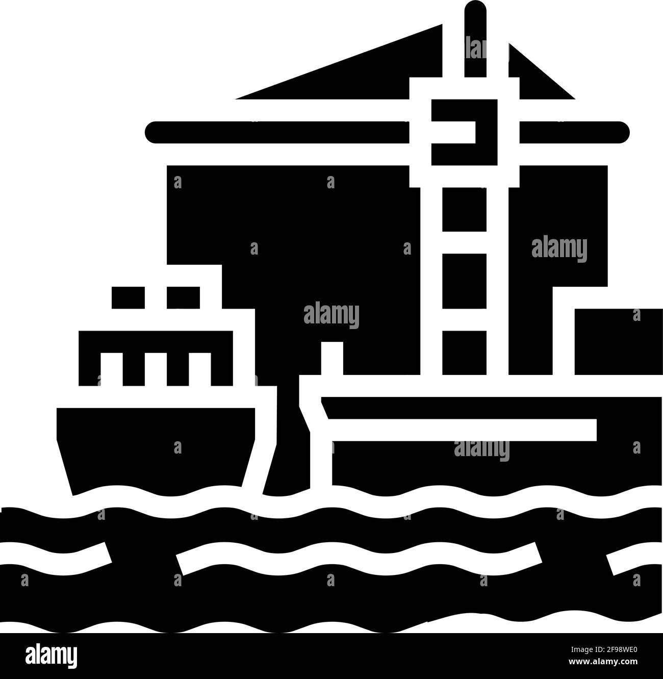 container stack port glyph icon vector illustration Stock Vector Image ...