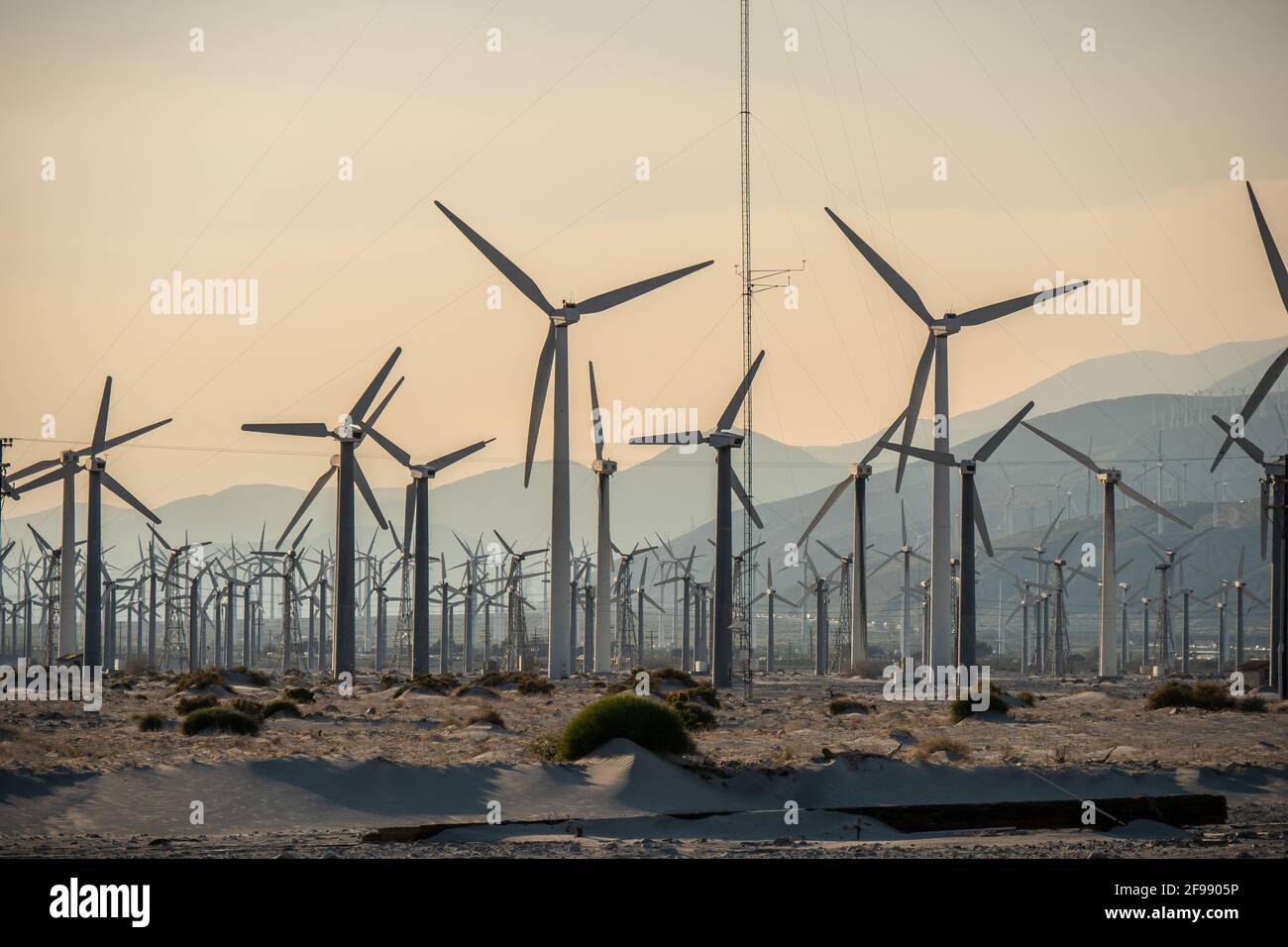 The windmills of Palm Springs in California - travel photography Stock Photo