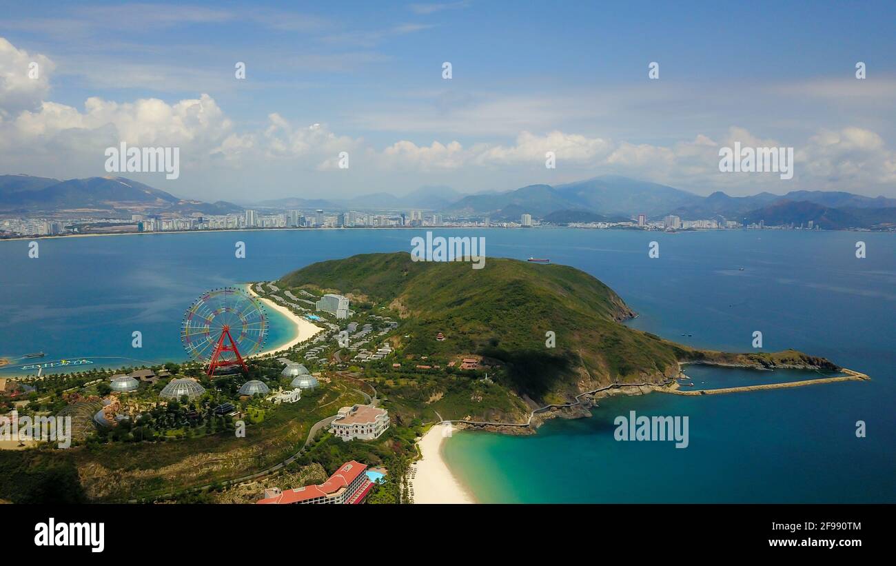 Drone view of beautiful resort in Hon Tre island, Nha Trang, Vietnam Stock  Photo - Alamy