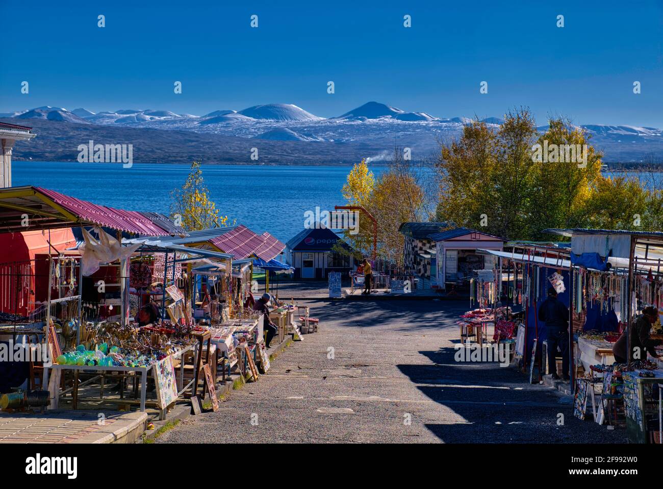 Armenia remains one of the most underrated travel destinations in the Caucasus region and the unbelievably blue, sparkling Lake Sevan its star attract Stock Photo