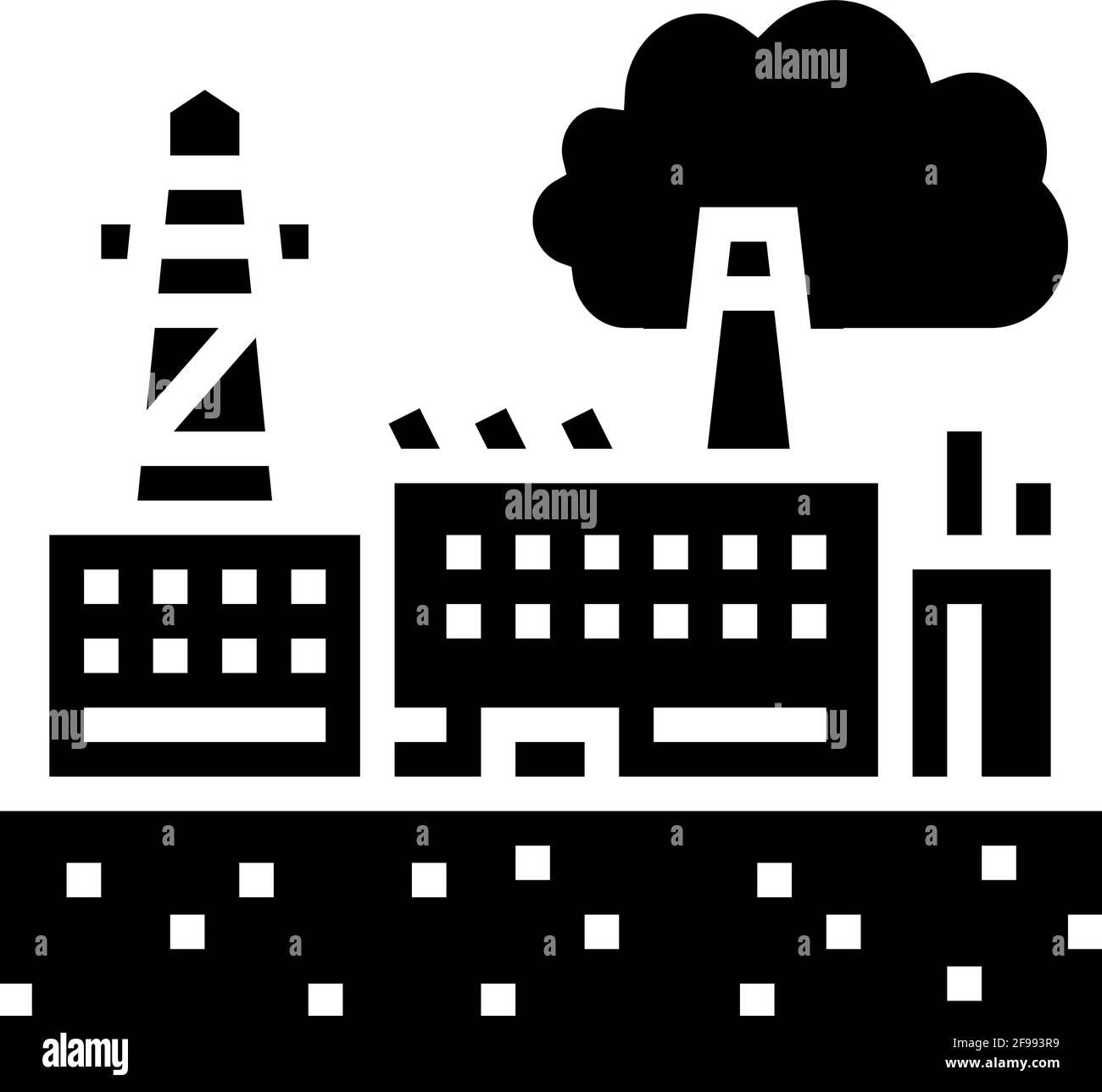 industrial zone land glyph icon vector illustration Stock Vector Image