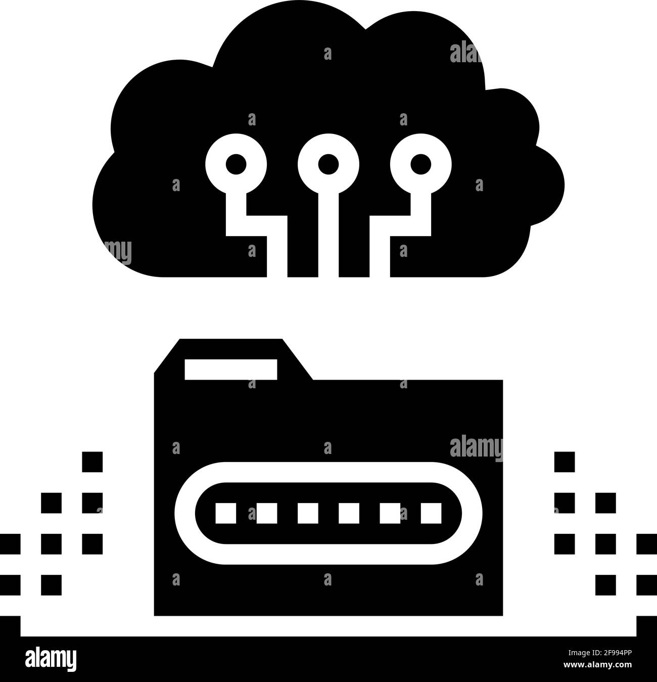 cloud storage library education glyph icon vector illustration Stock ...