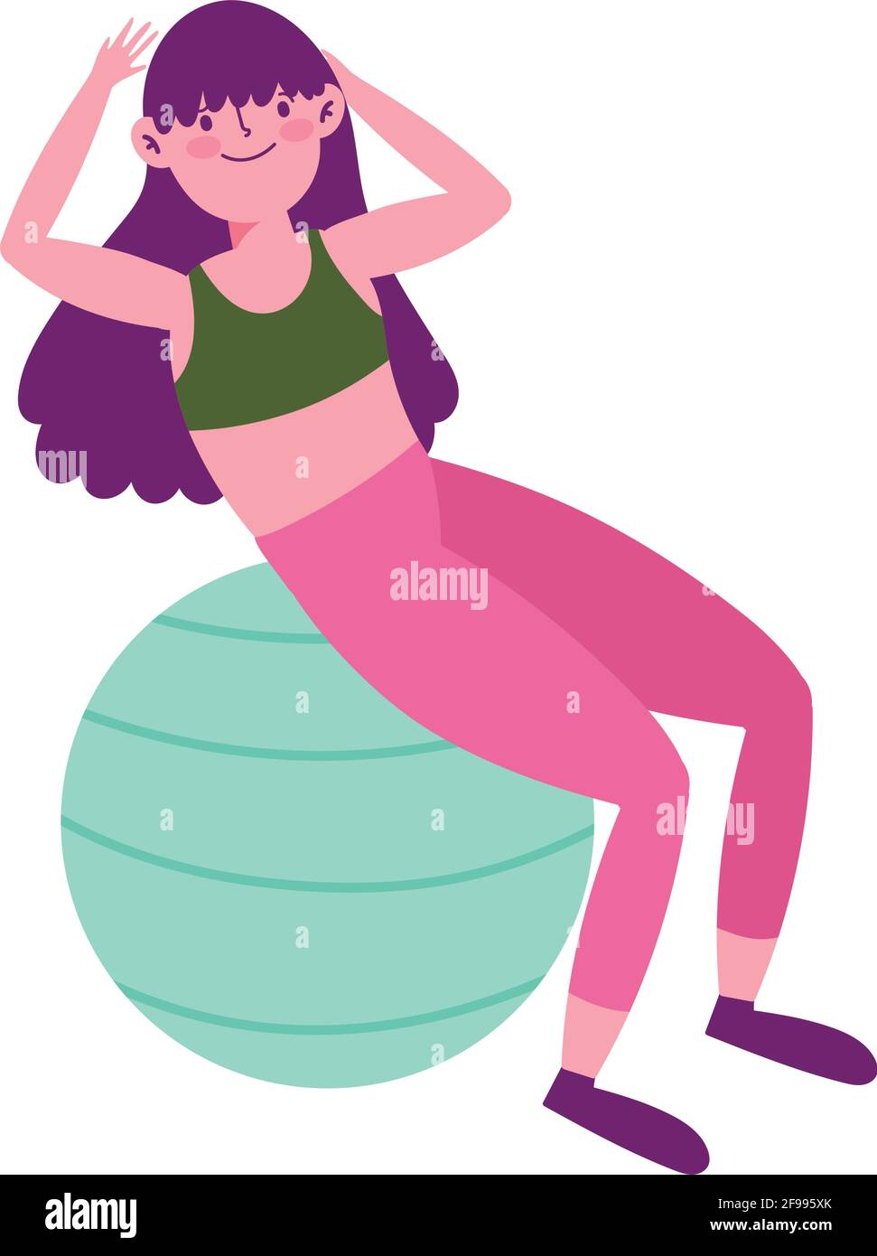 Sport girl fitness fitball hi-res stock photography and images - Alamy
