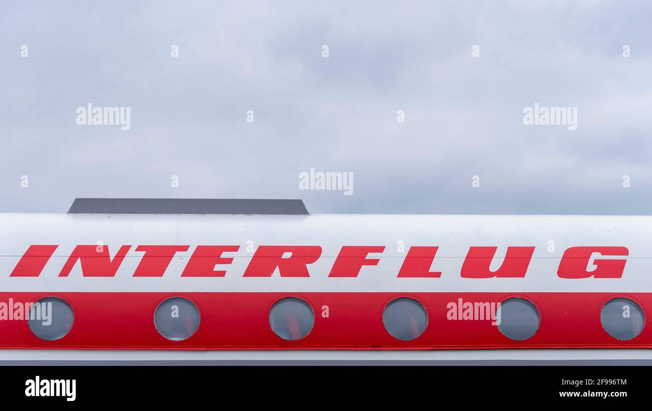 Lettering Interflug, airline of the GDR Stock Photo
