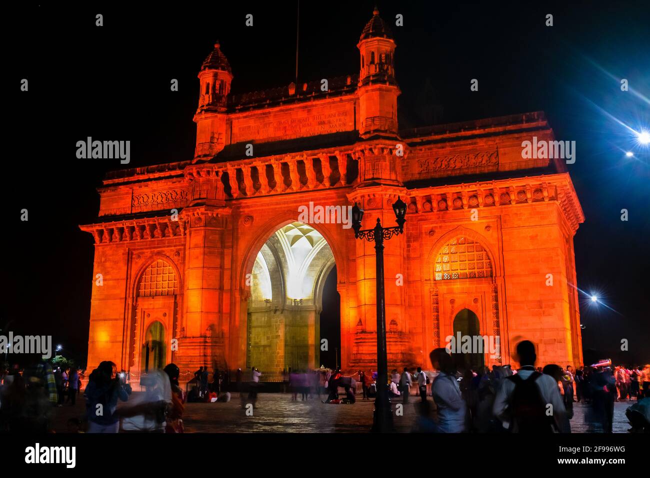 Long exposure view of Gateway of India was built by British raj in 1924 to commemorate the visit of King George V and Queen Mary to Mumbai in 1911. Th Stock Photo