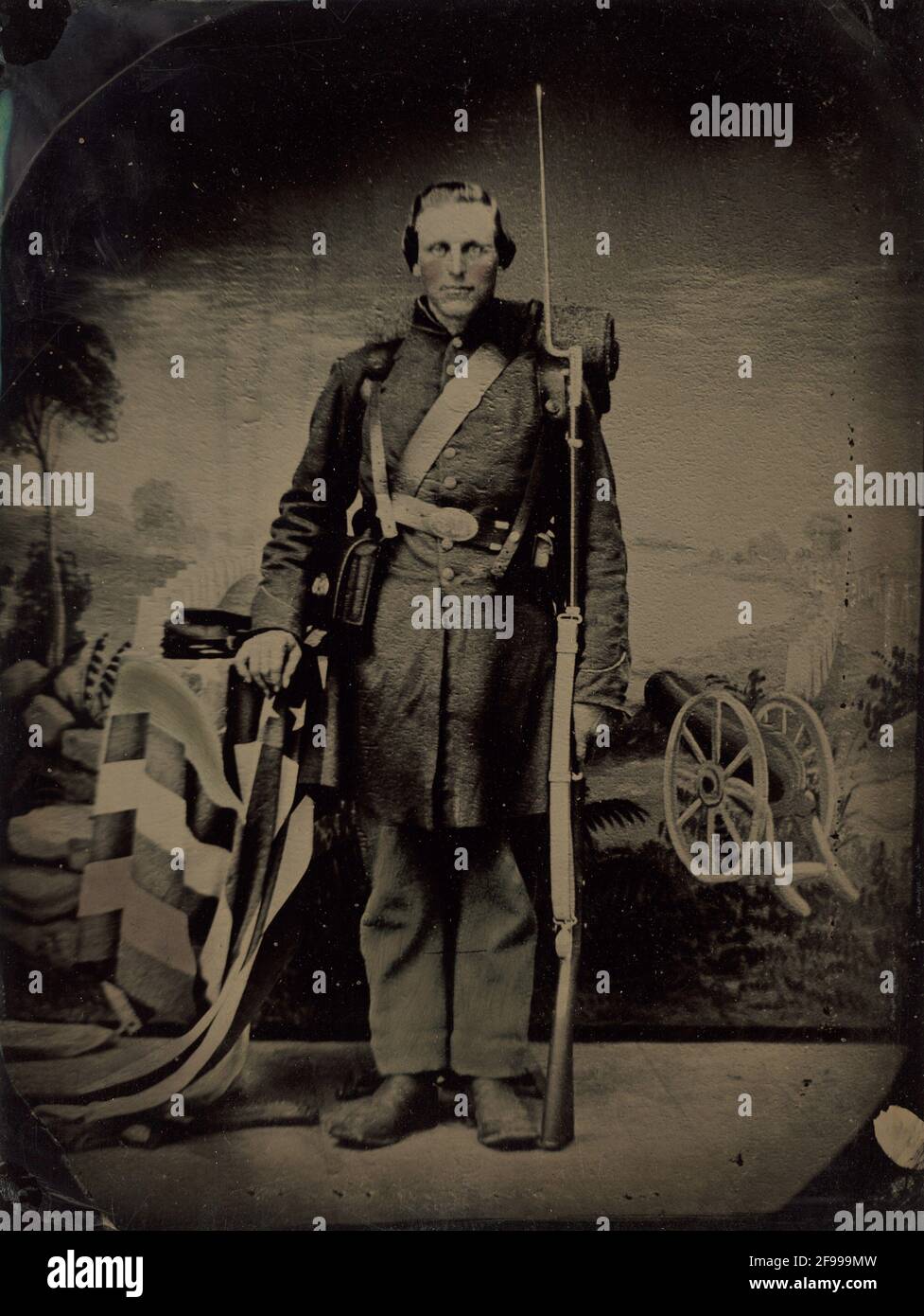 Portrait of a Civil War Soldier, 1860s. Stock Photo