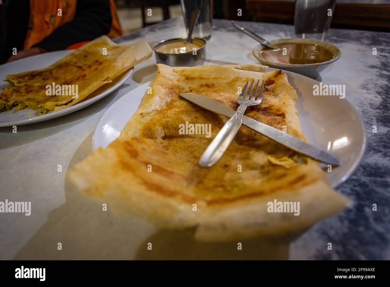 Masala Dosa Indian Savory Crepes with potato filling Stock Photo Alamy