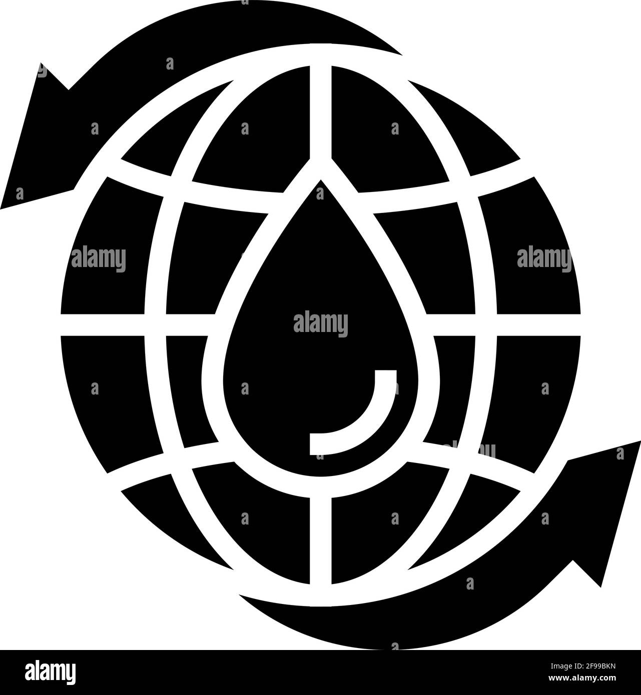 renewal of water glyph icon vector illustration Stock Vector Image ...