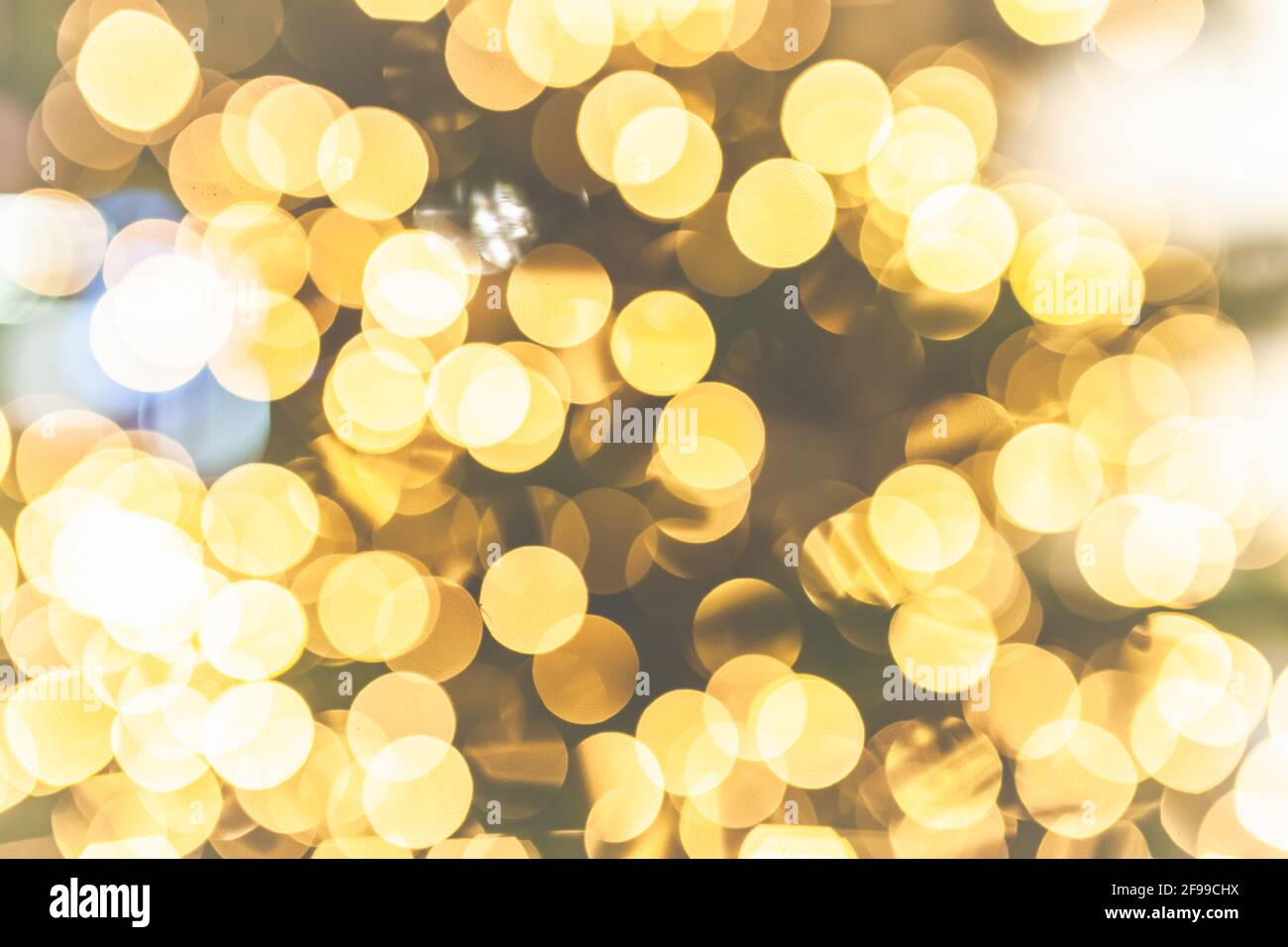 Warm lighting for party or Christmas with lens flares and blur, template Stock Photo