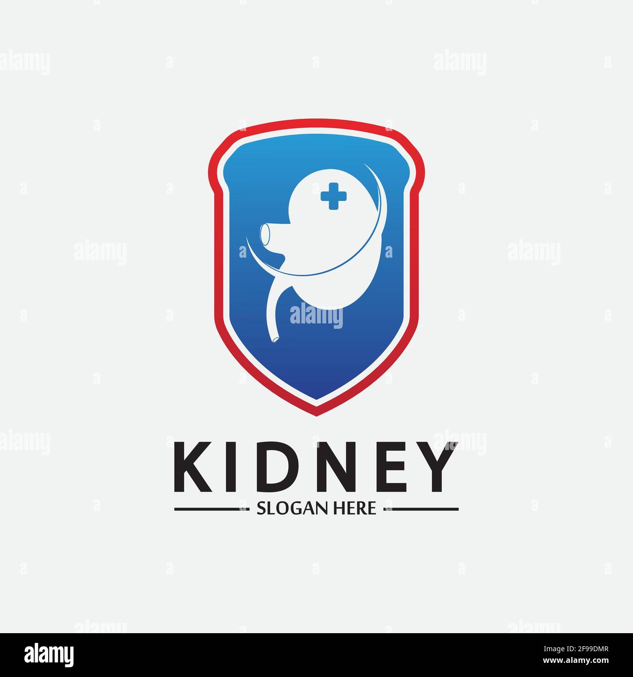 Kidney Shield Logo Template Design Vector, Emblem, Design Concept, Creative Symbol, Icon. Stock Vector