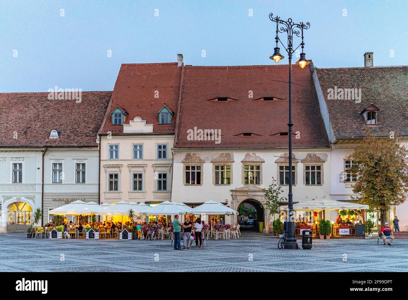 Town Hall Square in Hermannstadt (Sibiu), Romania Stock Photo