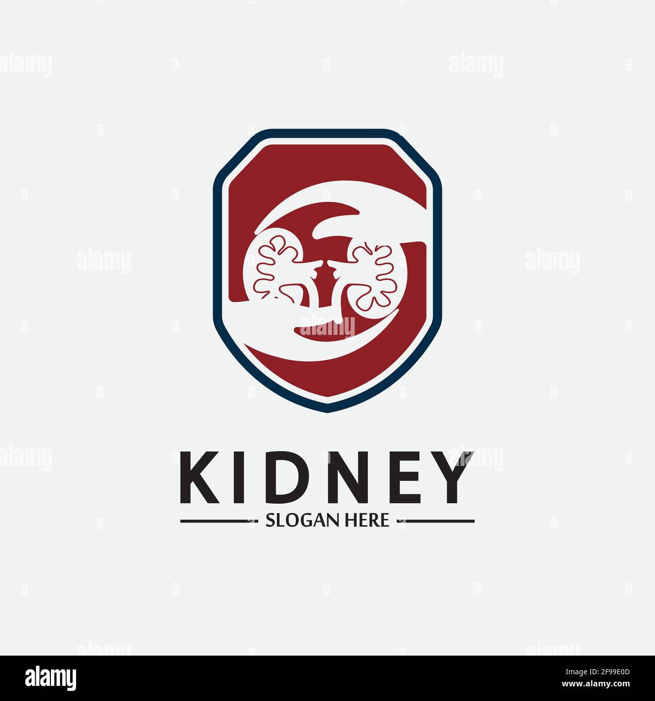 Kidney Shield Logo Template Design Vector, Emblem, Design Concept, Creative Symbol, Icon. Stock Vector