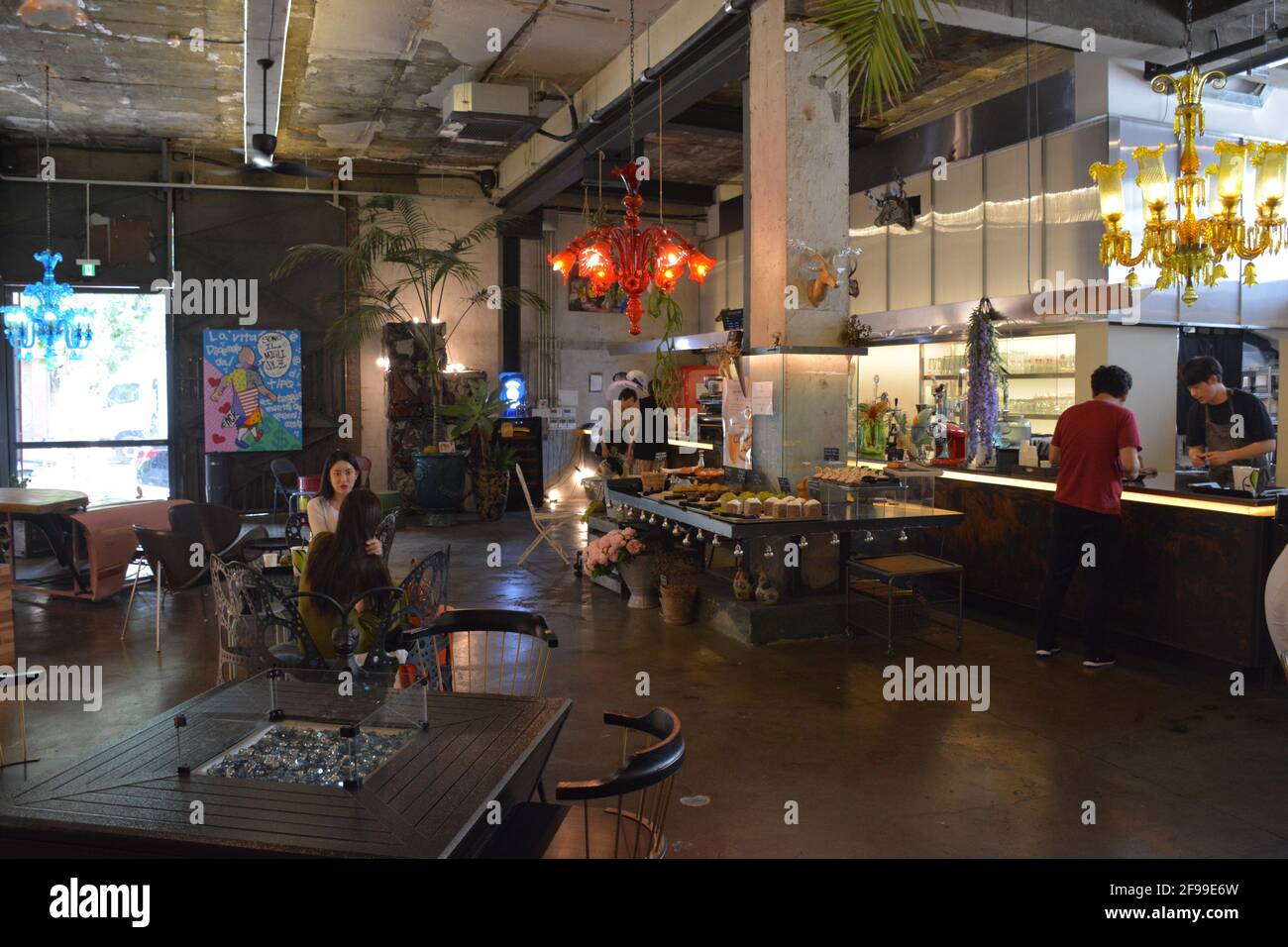 The interior of Baesan bar, cafe and restaurant in Seongsu (Seongsu-don ...