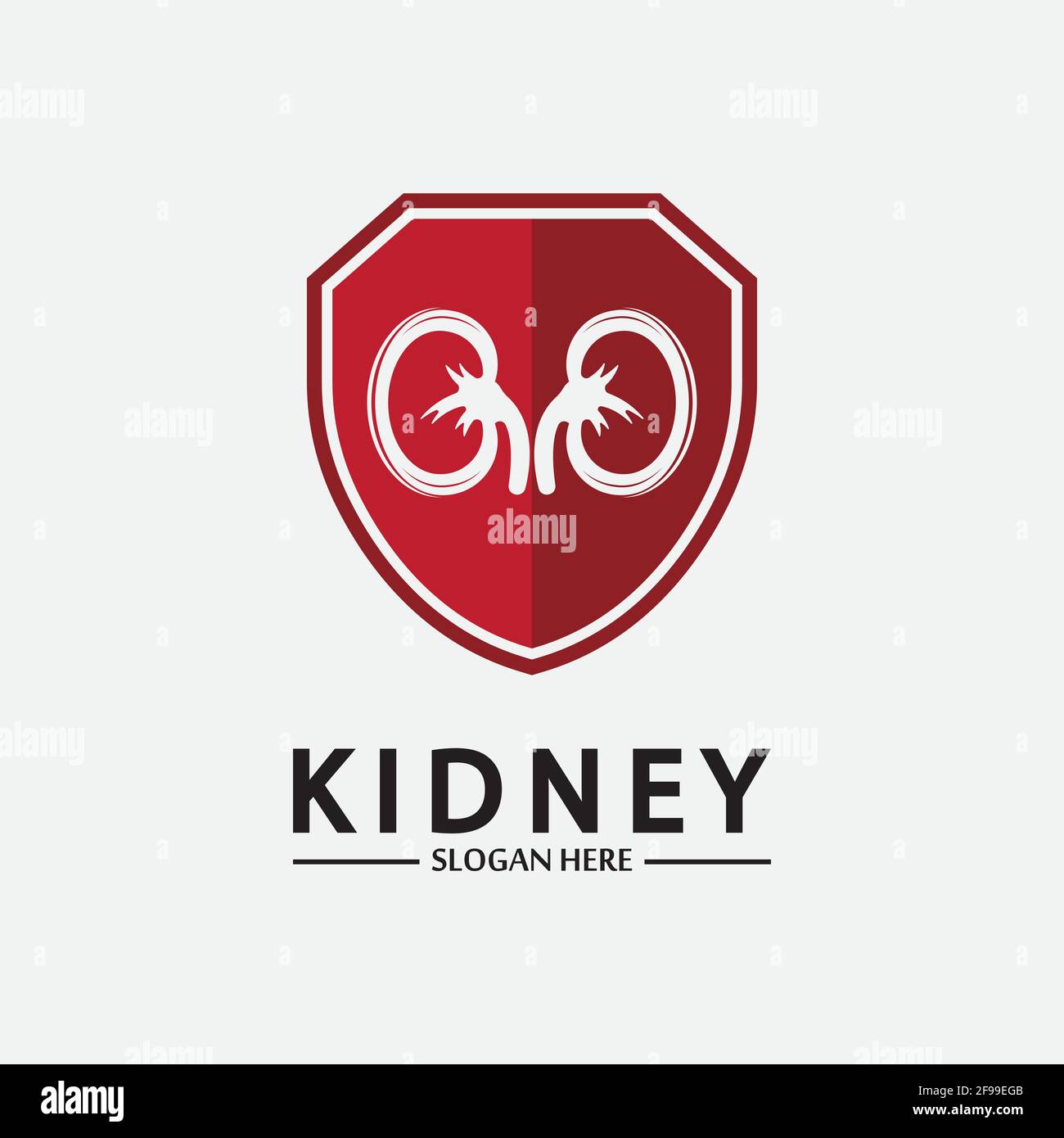 Kidney Shield Logo Template Design Vector, Emblem, Design Concept, Creative Symbol, Icon. Stock Vector